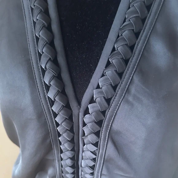 Ramy Brook Slate Braided V-Neck Blouse - Picture 3 of 5